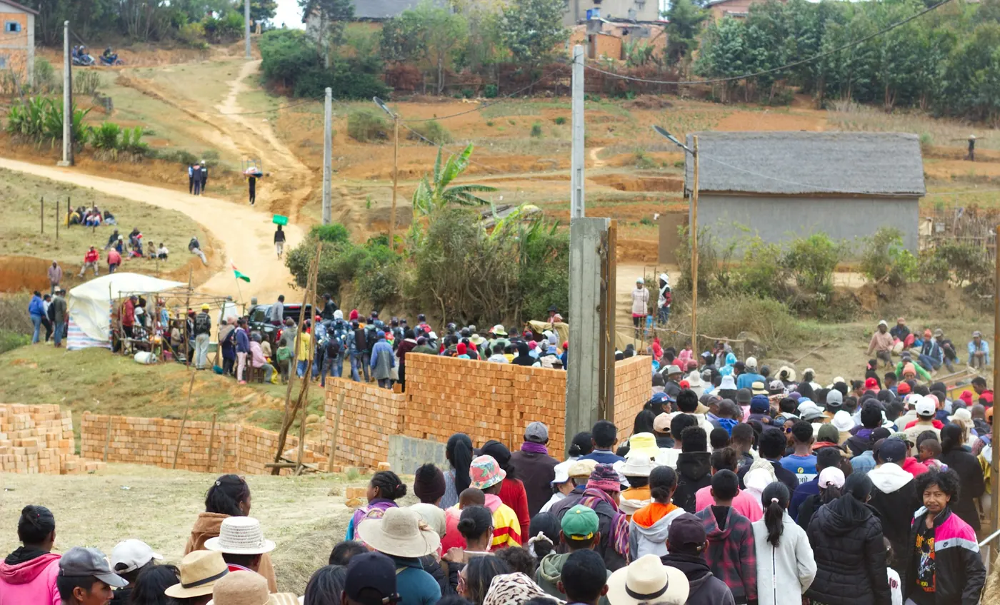 A gathering in a rural West African village